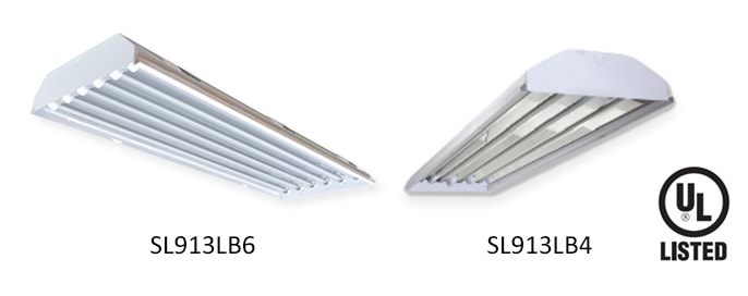 Robust LED low bay fixture with four slots for LED tube lamps