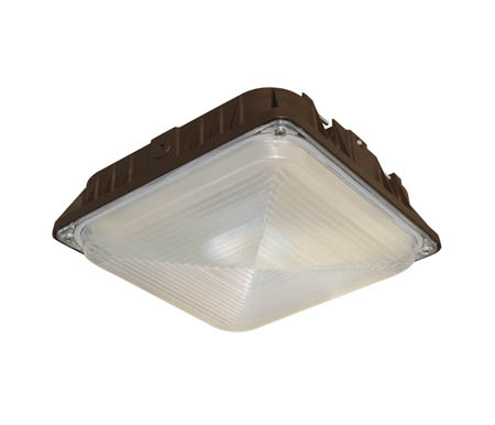 Single LED lighting fixture used for canopy lighting